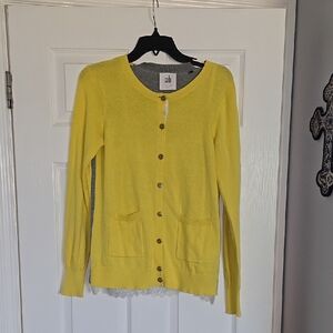 Yellow Button-Up Women's Sweater